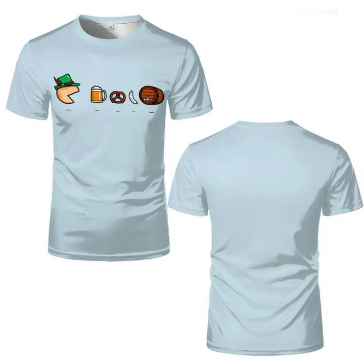 Unisex Oktoberfest T-Shirt | Bayern-Symbole T-Shirt mit Hut und Bier-Motiven