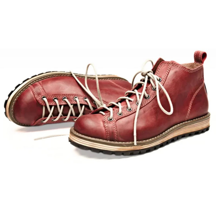 Tobias Schnürstiefel Oktoberfest | Elegante Herren Lederlookstiefel im Vintage-Style