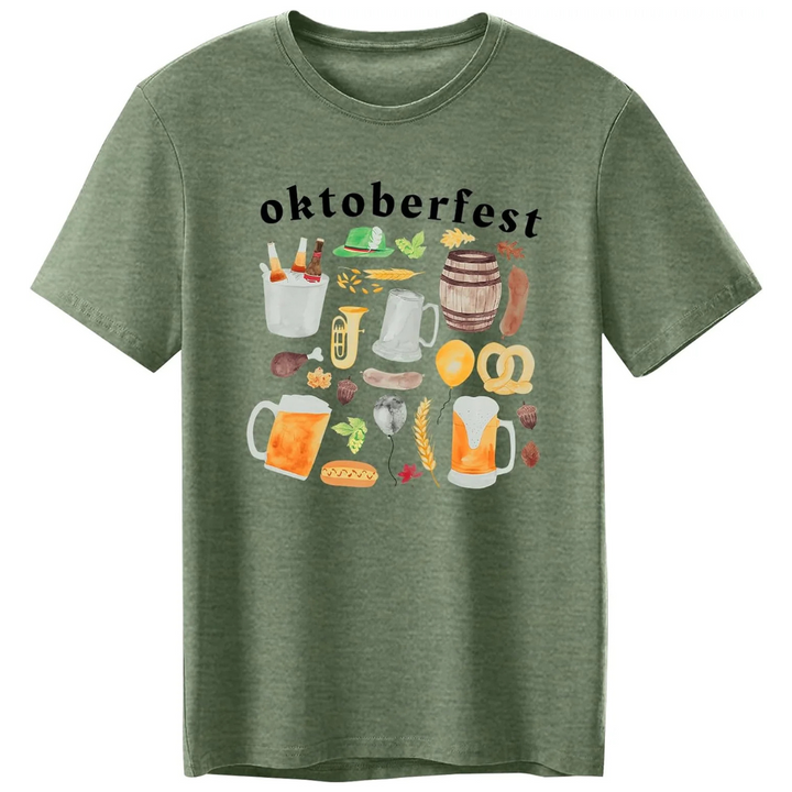 Markus Oktoberfest T-Shirt | Vielseitiges Bierfest Shirt mit Icon-Sammlung für Herren