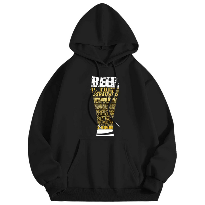 Oliver Oktoberfest Kapuzenpullover | Typographischer Bierfest Pulli mit Bierglas-Design für Herren