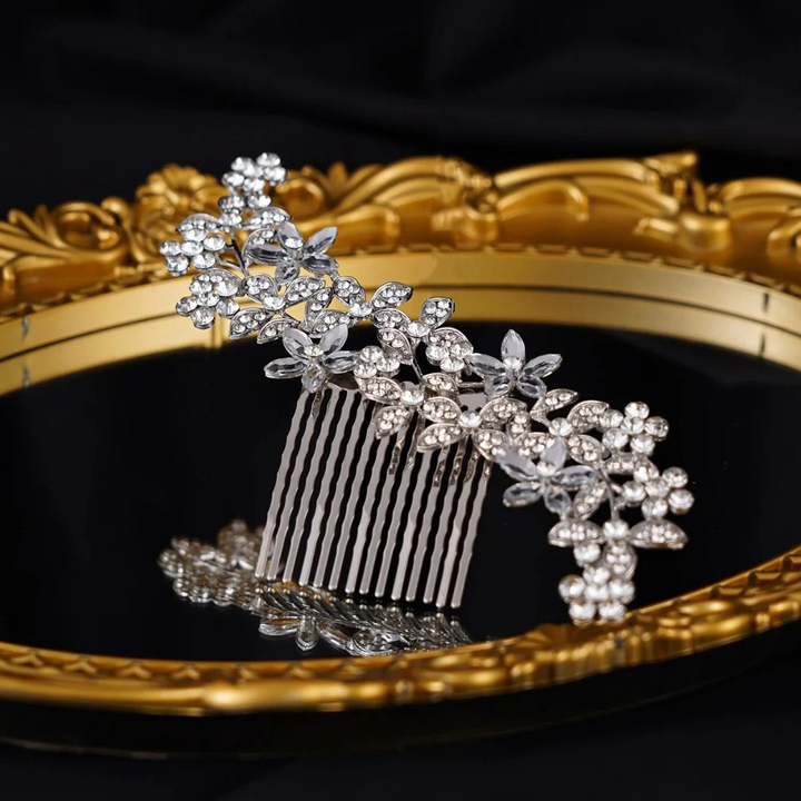 Melanie Haarkamm Oktoberfest | Elegante Damen Haarspange mit Kristallblüten