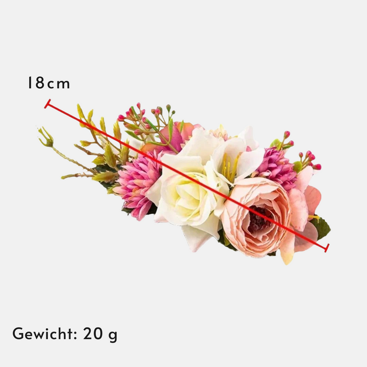 Britta Blütenkamm Oktoberfest | Romantische Damen Haarspange mit Seidenblüten