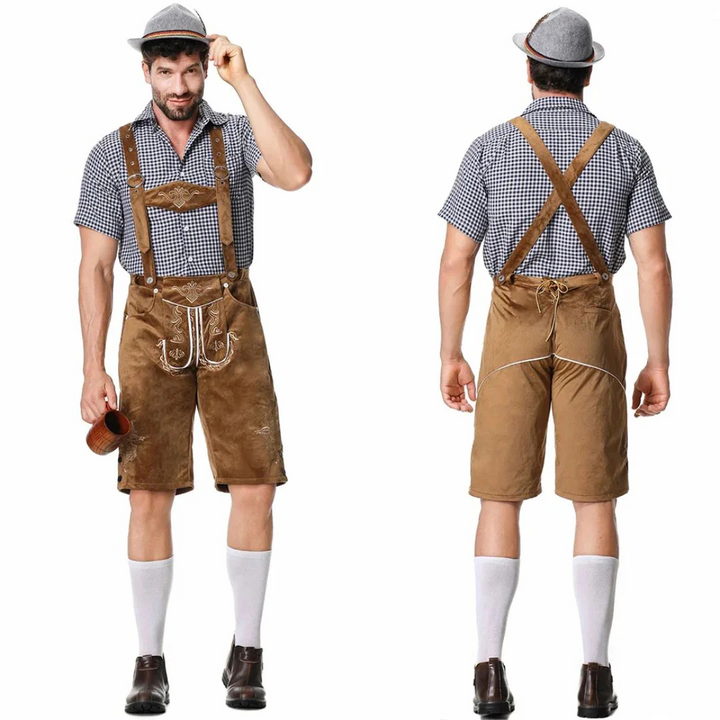 Andreas Lederhose Oktoberfest | Traditionelle Herren Lederhose mit Stickerei