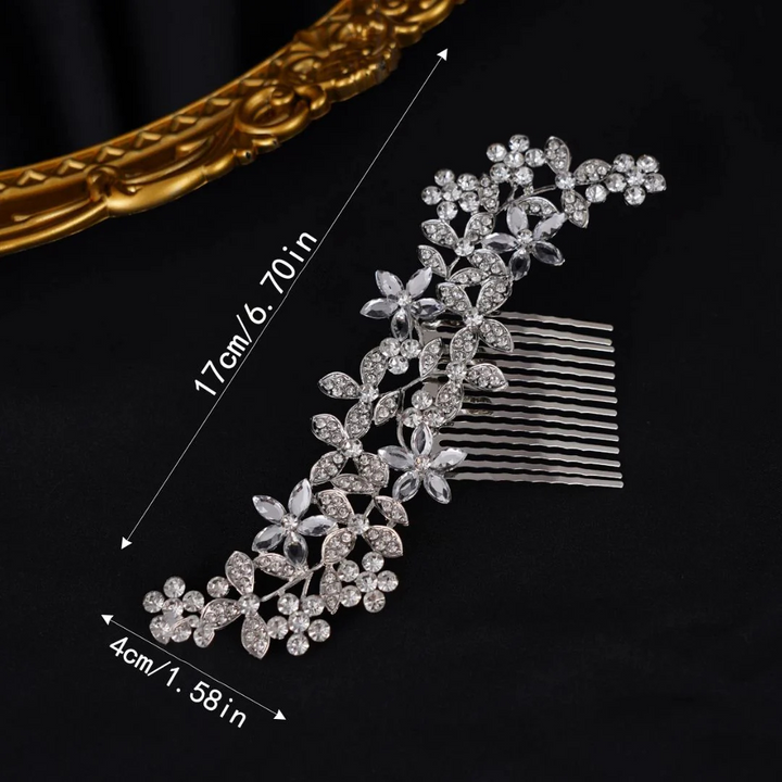 Melanie Haarkamm Oktoberfest | Elegante Damen Haarspange mit Kristallblüten