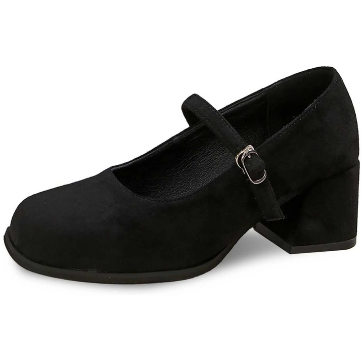 Viktoria Oktoberfest Pumps | Festliche Wildlederlook-Spangenpumps mit Schnalle für Damen