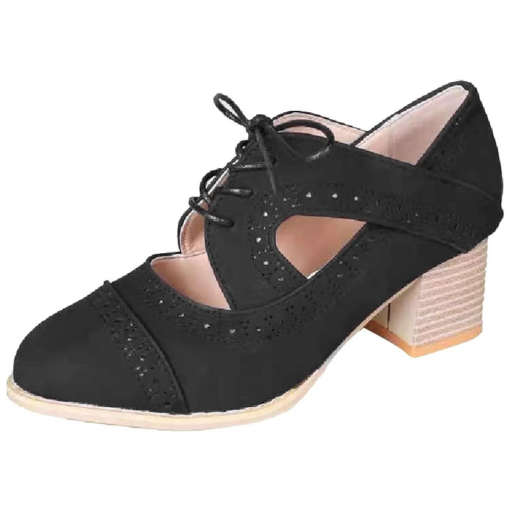 Emma Oktoberfest Schuhe | Vintage Trachten-Pumps mit Schnürung in Wildleder-Optik für Damen