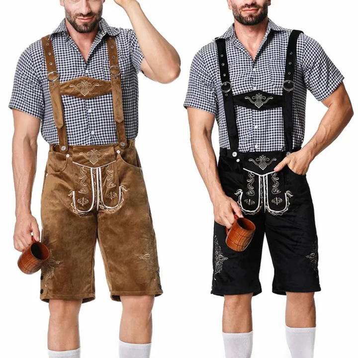 Andreas Lederhose Oktoberfest | Traditionelle Herren Lederhose mit Stickerei