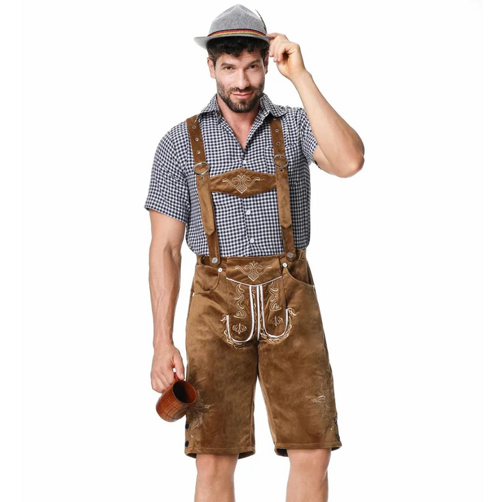 Andreas Lederhose Oktoberfest | Traditionelle Herren Lederhose mit Stickerei