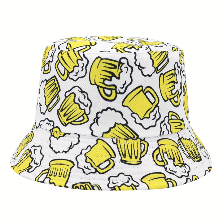 Unisex Oktoberfest Fischerhut | Lässiger Bierfest Bucket Hat mit Bierkrug-Print