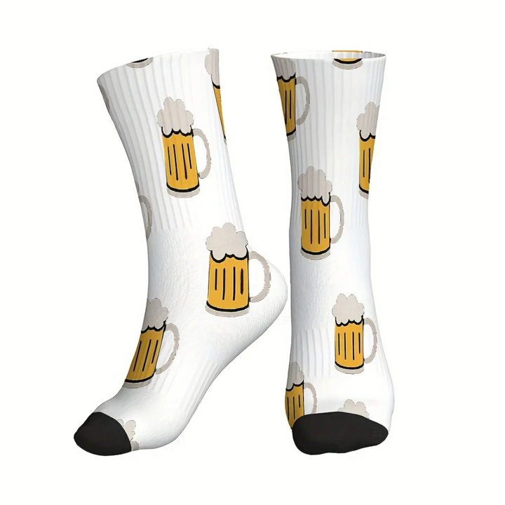 Unisex Oktoberfest Socken | Lustige Bierfest Strümpfe mit Bierkrug-Print