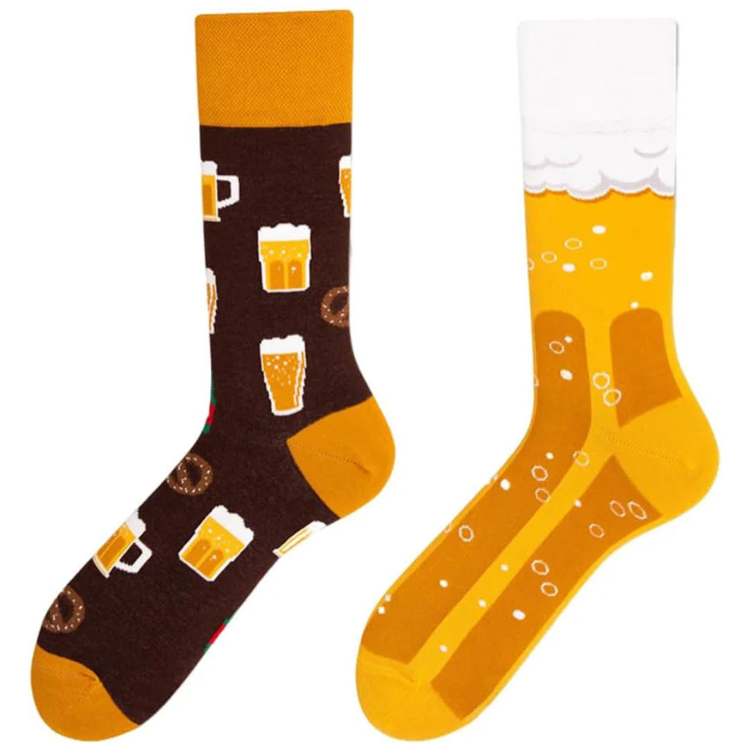 Unisex Oktoberfest Socken | Kreative Bierfest Strümpfe mit Bier-Design im Doppelpack