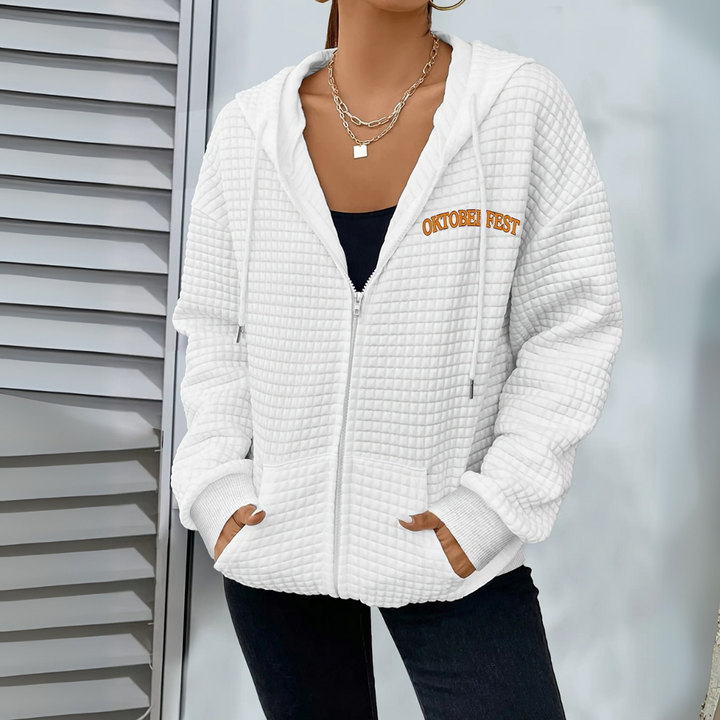 Sabine Oktoberfest Hoodie | Lässiger Bierfest Kapuzenpullover mit Wurst-Motiv für Damen