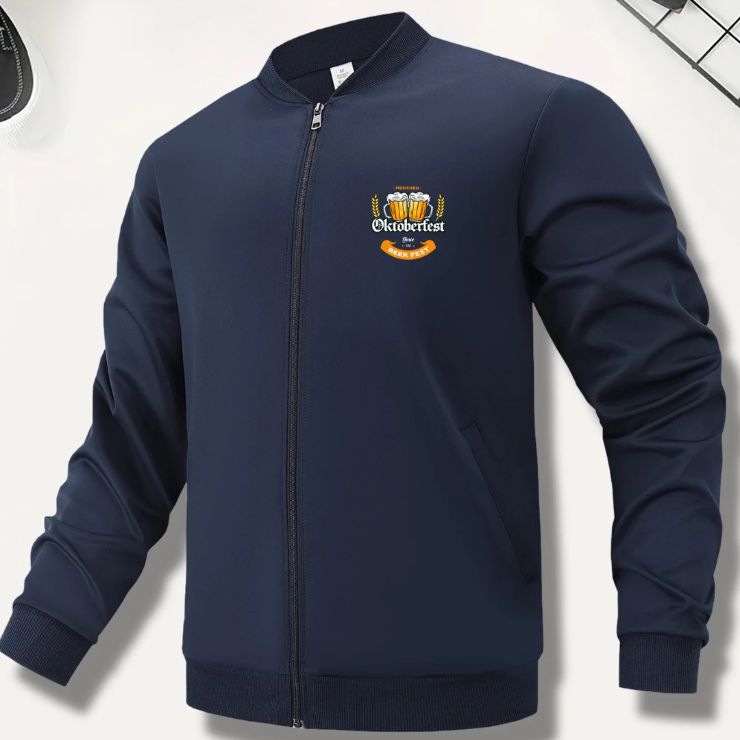 Klaus Oktoberfest Bomberjacke | Klassische Bierfest Jacke mit Stickerei für Herren