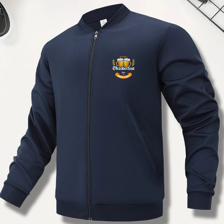 Klaus Oktoberfest Bomberjacke | Klassische Bierfest Jacke mit Stickerei für Herren
