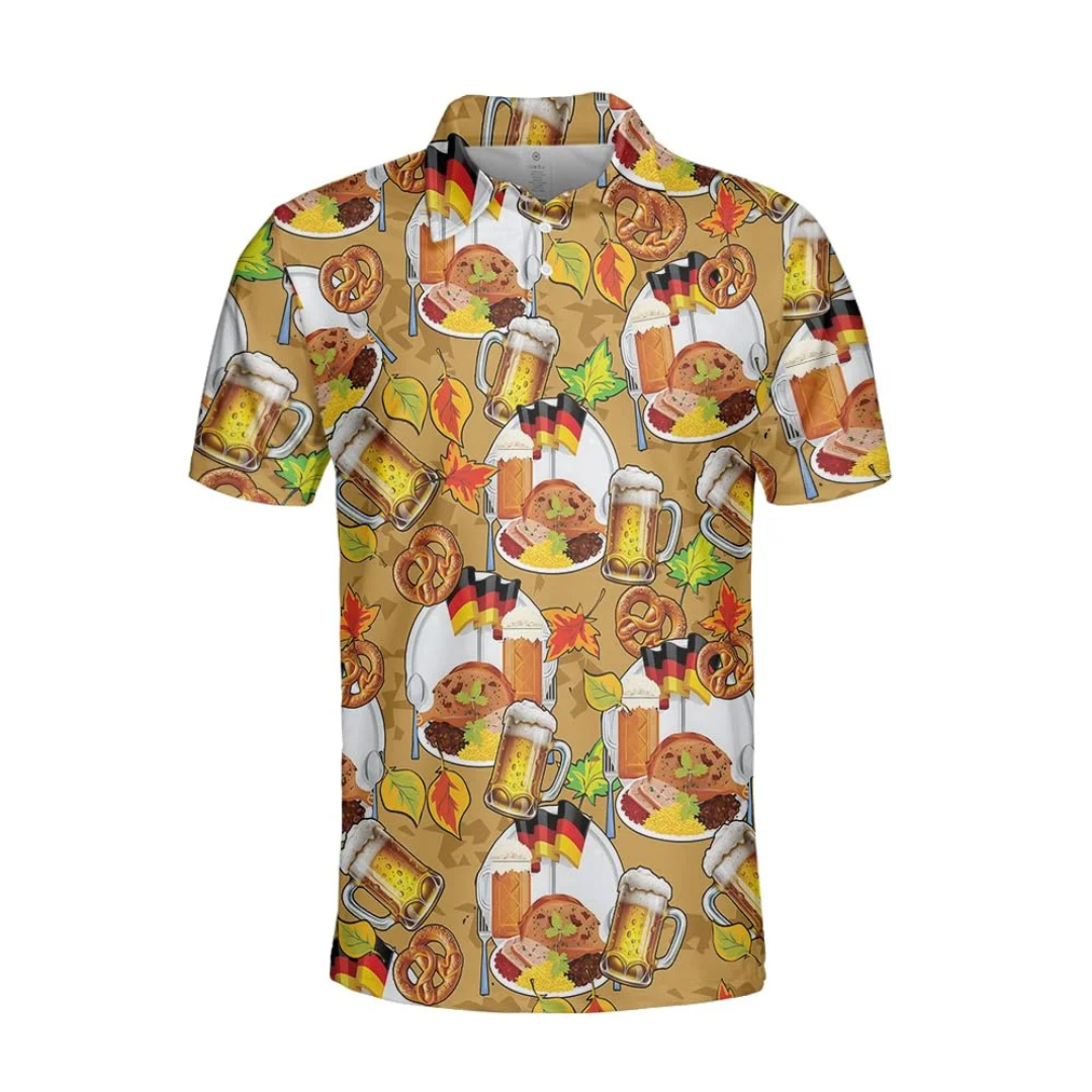 Stefan Oktoberfest Hemd | Bier und Brezel Print-Hemd für Herren