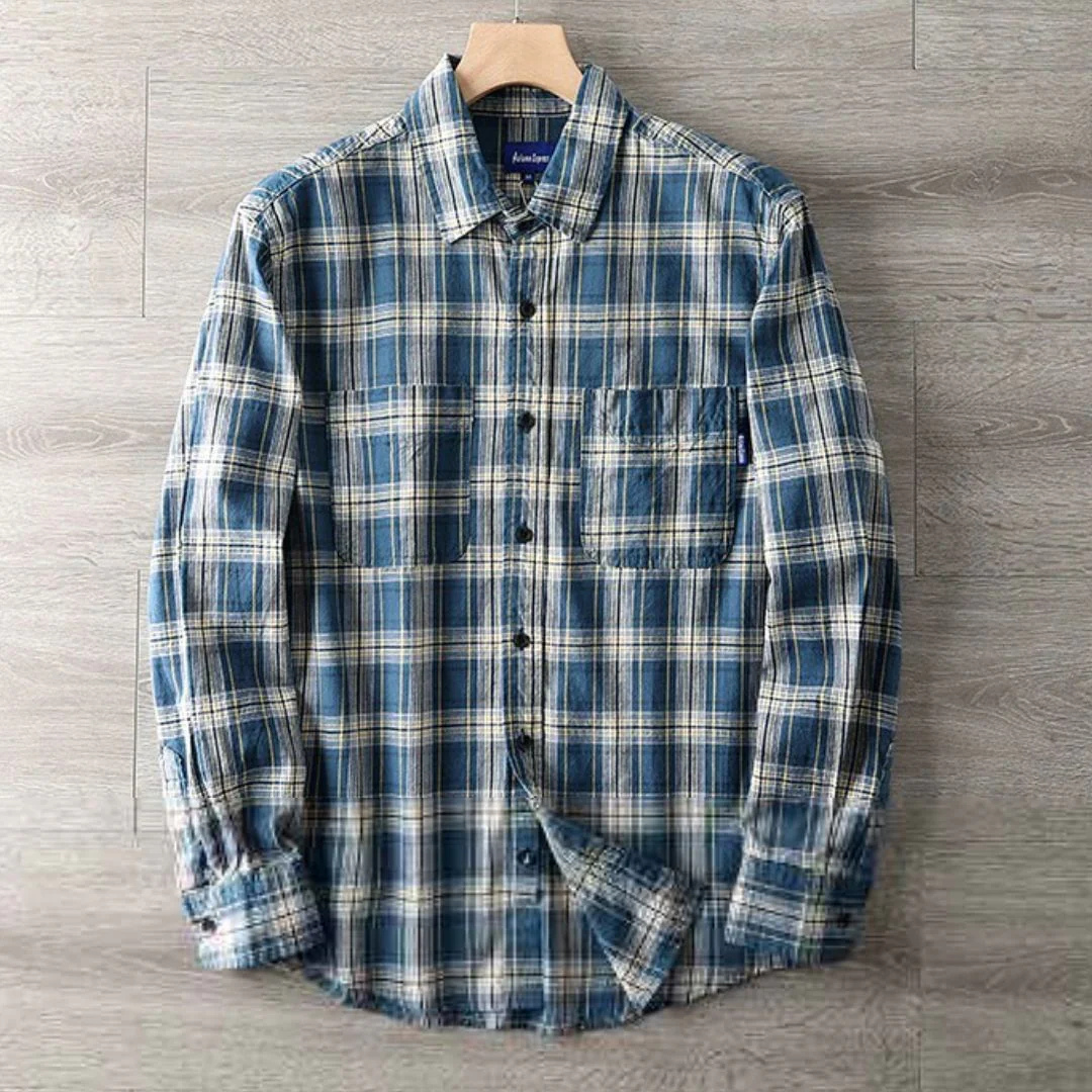 Sebastian Trachtenhemd | Rustikales Oktoberfest Flanellhemd mit Karo für Herren