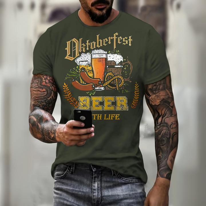 Rainer Oktoberfest T-Shirt | Klassisches Bierfest Shirt mit Beer-Life-Motiv für Herren