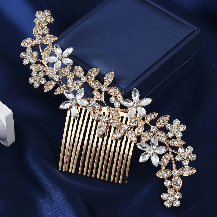 Melanie Haarkamm Oktoberfest | Elegante Damen Haarspange mit Kristallblüten