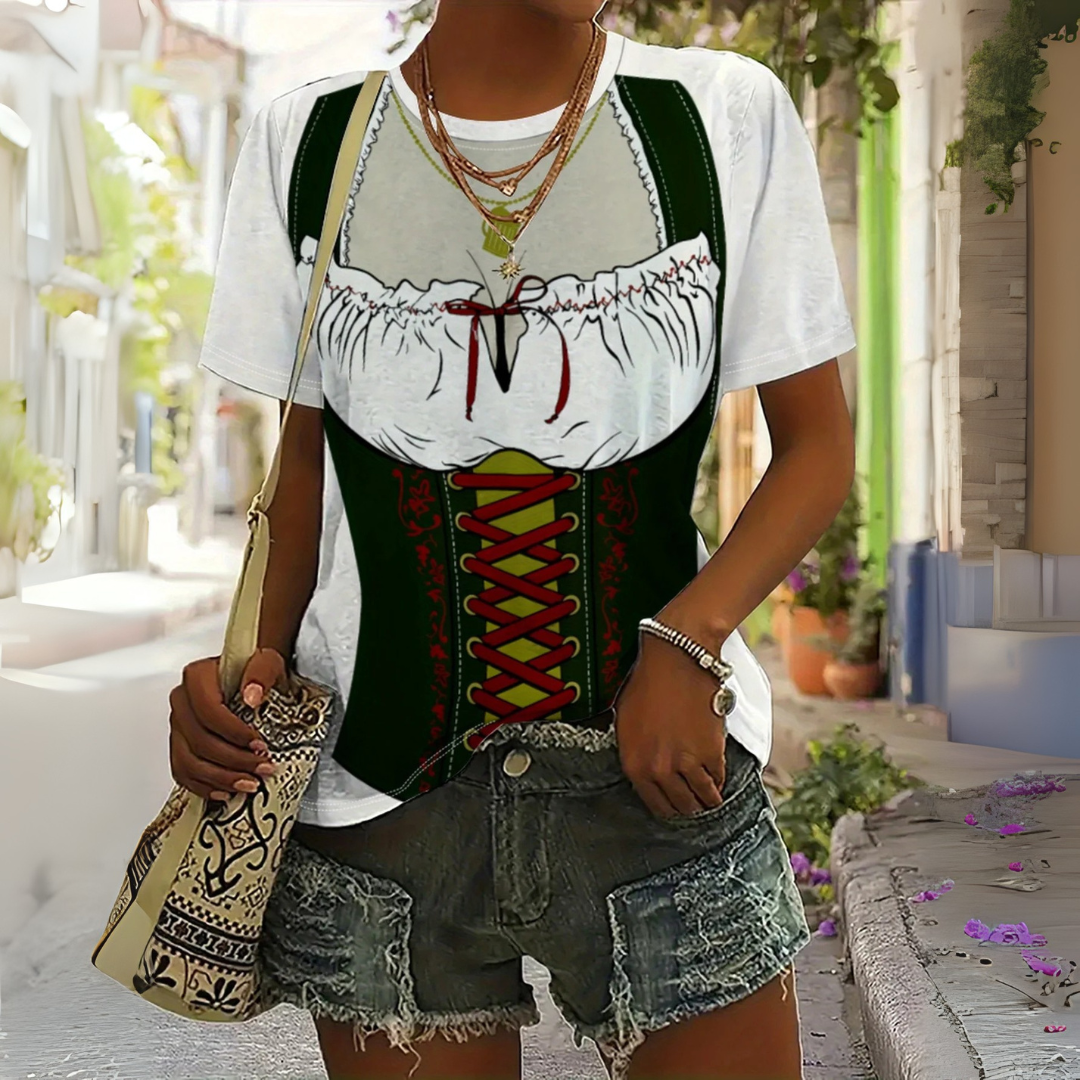 Lieselotte Oktoberfest T-Shirt | Witziges Dirndl-Print Shirt für Damen