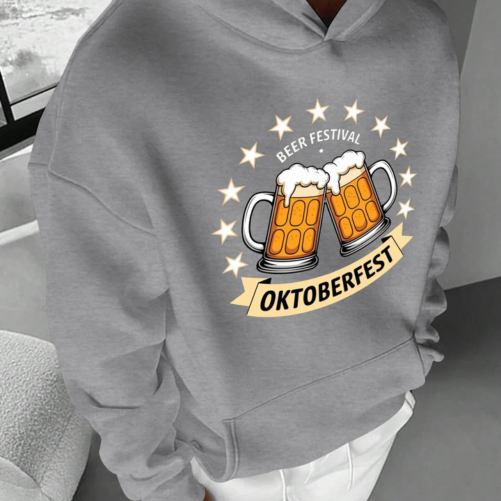 Andreas Bierfest Hoodie | Klassischer Oktoberfest Kapuzenpullover mit Bierkrug-Motiv für Herren