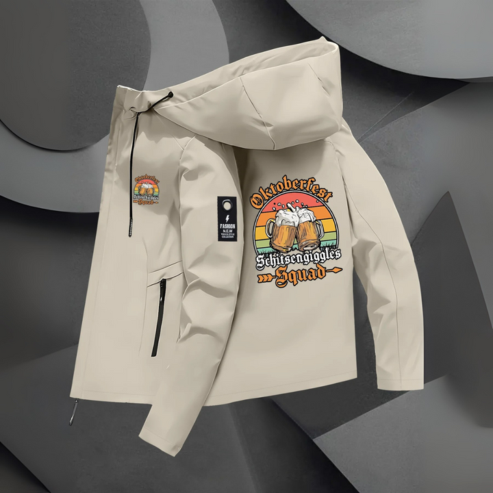 Konrad Oktoberfest Windbreaker | Funktionale Bierfest Jacke mit Reißverschluss für Herren
