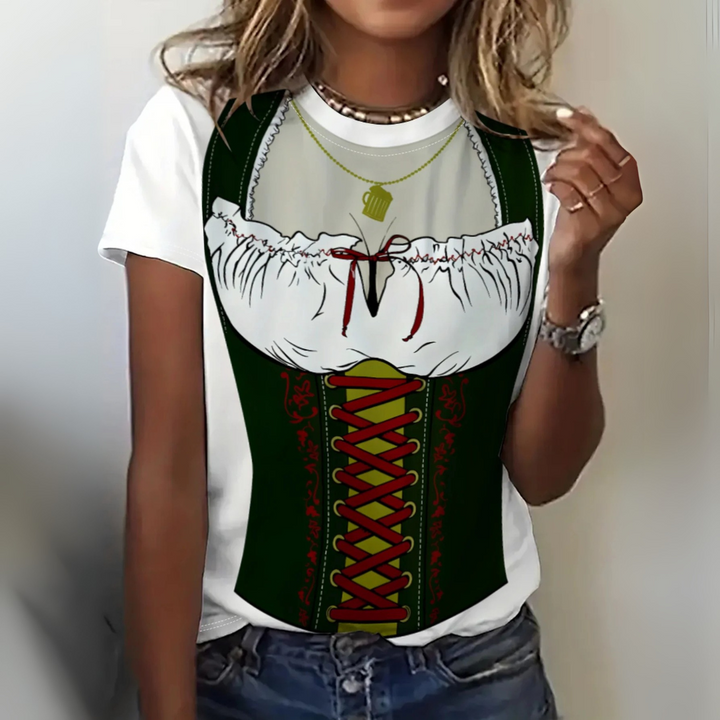 Lieselotte Oktoberfest T-Shirt | Witziges Dirndl-Print Shirt für Damen