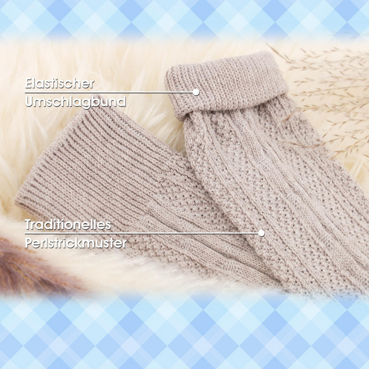 Christa Oktoberfest Kniestrümpfe | Traditionelle Trachten-Strümpfe mit Zopfmuster für Damen