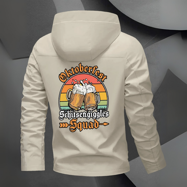 Konrad Oktoberfest Windbreaker | Funktionale Bierfest Jacke mit Reißverschluss für Herren