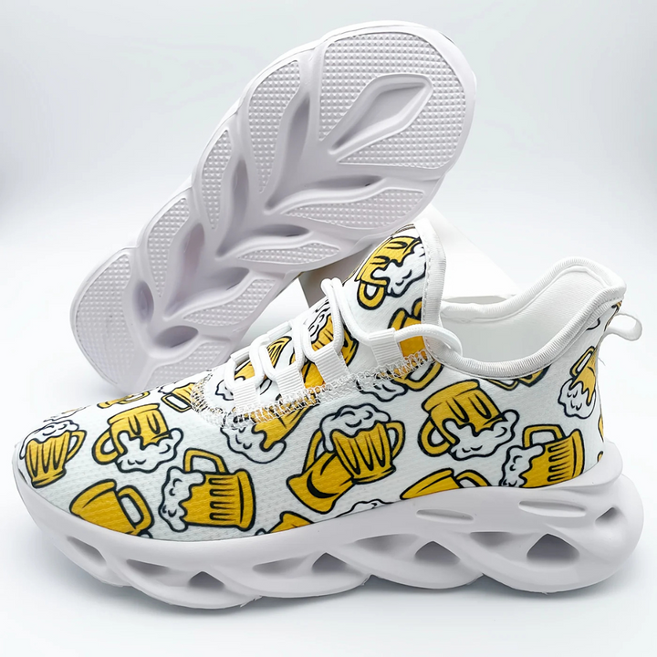 Unisex Oktoberfest Sneaker | Lässige Bierfest Sportschuhe mit Bierkrug-Print