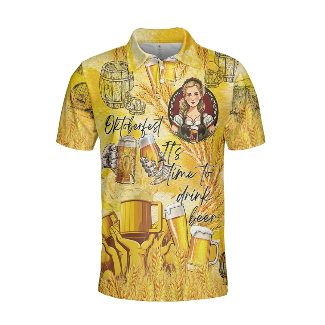 Stefan Oktoberfest Hemd | Bier und Brezel Print-Hemd für Herren