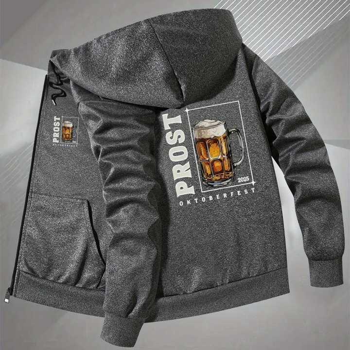Stefan Oktoberfest Hoodie | Moderner Bierfest Kapuzenpullover mit Prost-Motiv für Herren