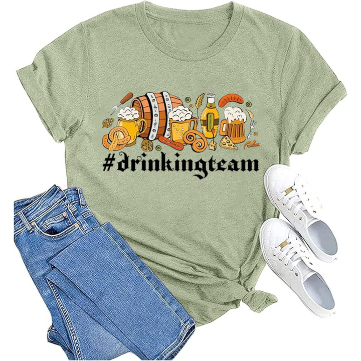 Sabrina Oktoberfest T-Shirt | Geselliges Bierfest Shirt mit Team-Motiv für Damen