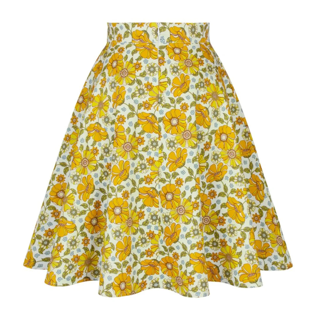 Marlene Blütenrock Oktoberfest | Fröhlicher Damen Rock aus Baumwolle mit Blumenmuster