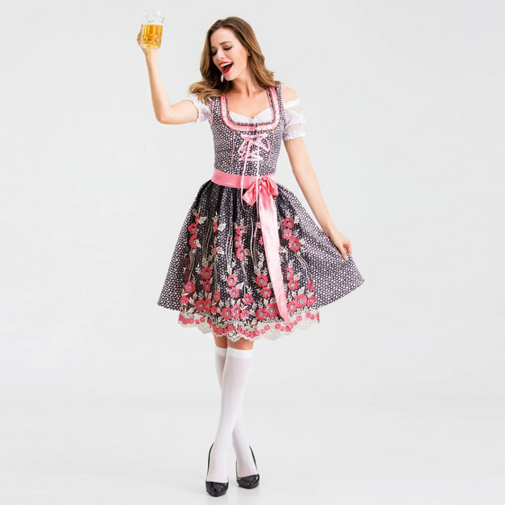 Katharina Dirndl Oktoberfest | Traditionelles Damen Dirndl mit Blumenmuster
