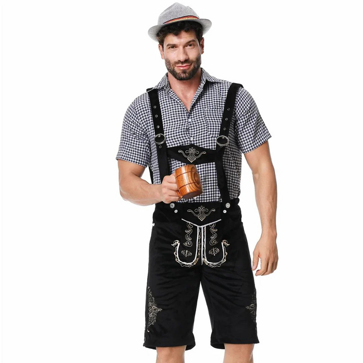 Andreas Lederhose Oktoberfest | Traditionelle Herren Lederhose mit Stickerei