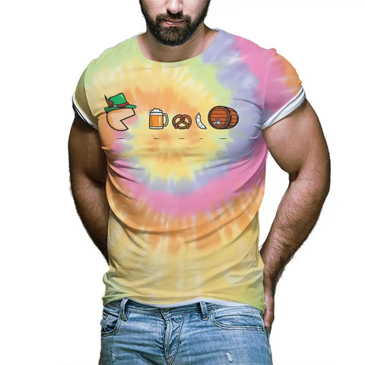 Unisex Oktoberfest T-Shirt | Bayern-Symbole T-Shirt mit Hut und Bier-Motiven