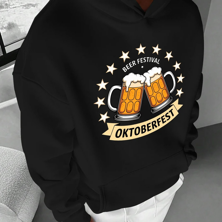 Andreas Bierfest Hoodie | Klassischer Oktoberfest Kapuzenpullover mit Bierkrug-Motiv für Herren