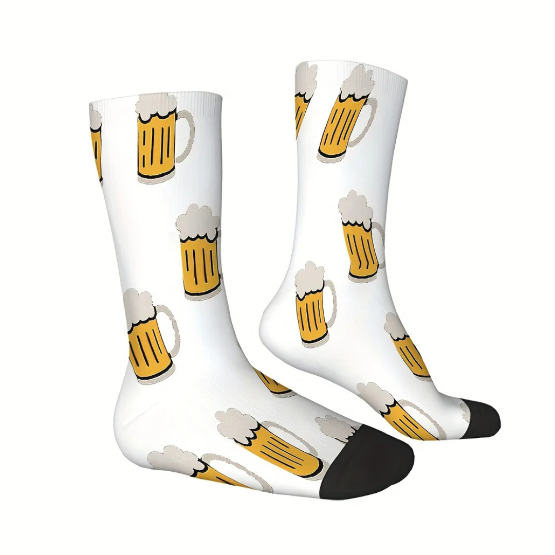 Unisex Oktoberfest Socken | Lustige Bierfest Strümpfe mit Bierkrug-Print