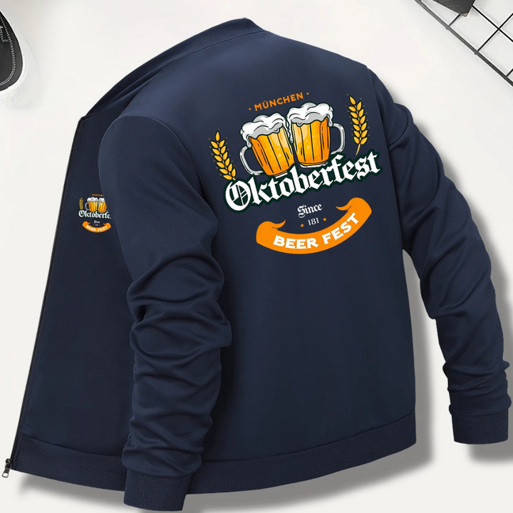 Klaus Oktoberfest Bomberjacke | Klassische Bierfest Jacke mit Stickerei für Herren