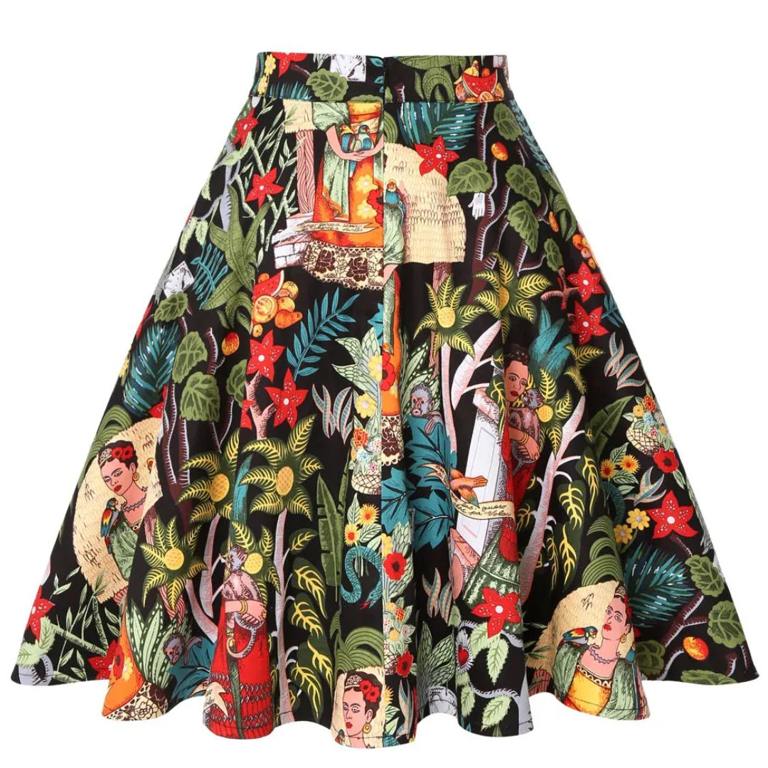 Andrea Tellerrock Oktoberfest | Bunter Damen Rock mit tropischem Print