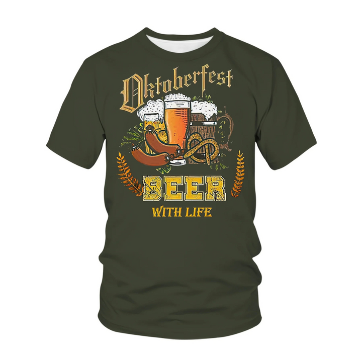 Rainer Oktoberfest T-Shirt | Klassisches Bierfest Shirt mit Beer-Life-Motiv für Herren