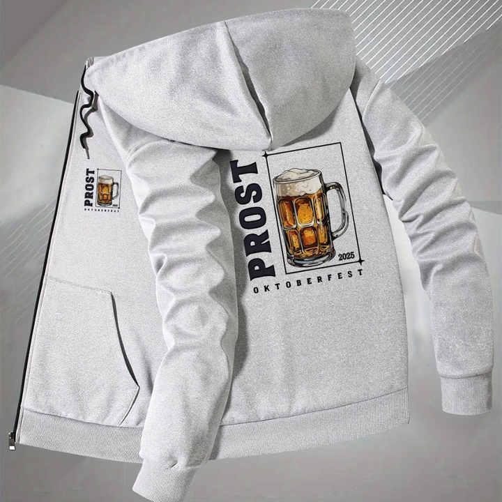 Stefan Oktoberfest Hoodie | Moderner Bierfest Kapuzenpullover mit Prost-Motiv für Herren