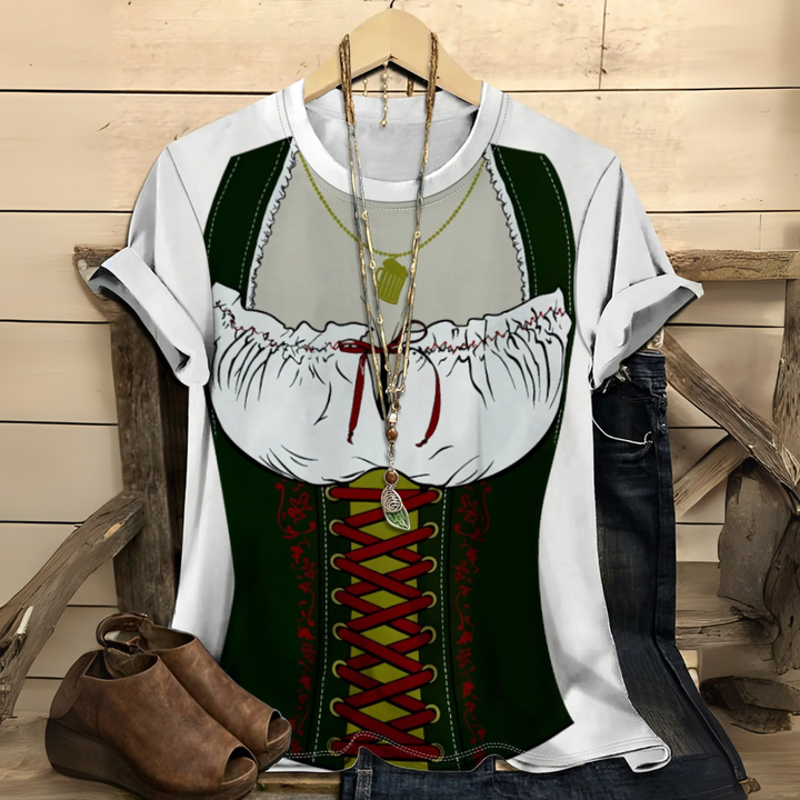 Lieselotte Oktoberfest T-Shirt | Witziges Dirndl-Print Shirt für Damen