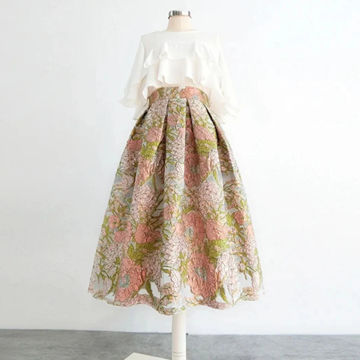 Rosalie Brockatrock Oktoberfest | Eleganter Damen Rock mit floralen Ornamenten