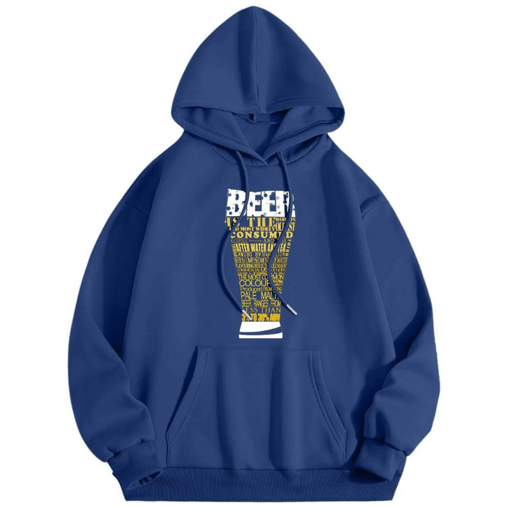Oliver Oktoberfest Kapuzenpullover | Typographischer Bierfest Pulli mit Bierglas-Design für Herren