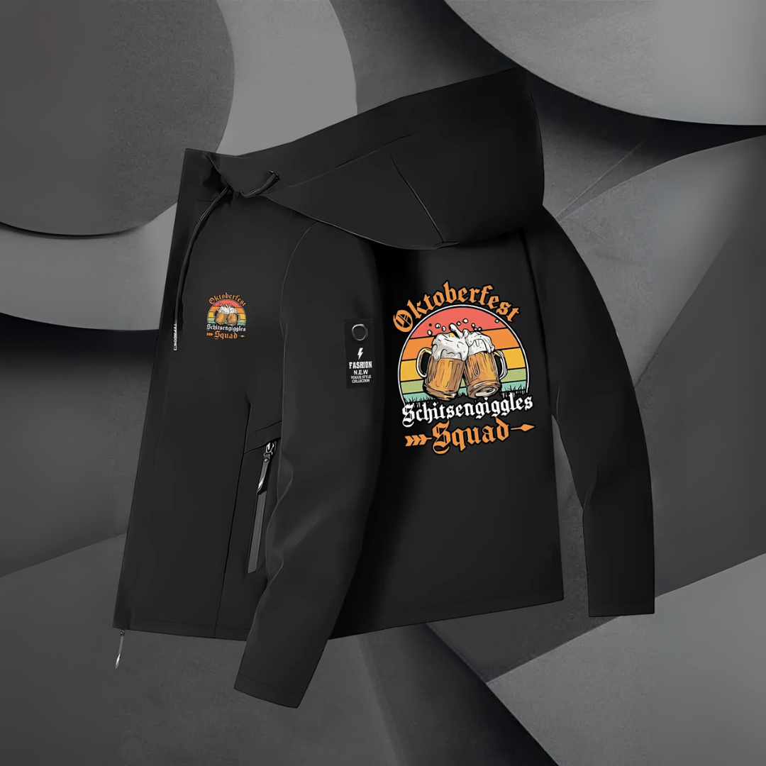 Konrad Oktoberfest Windbreaker | Funktionale Bierfest Jacke mit Reißverschluss für Herren