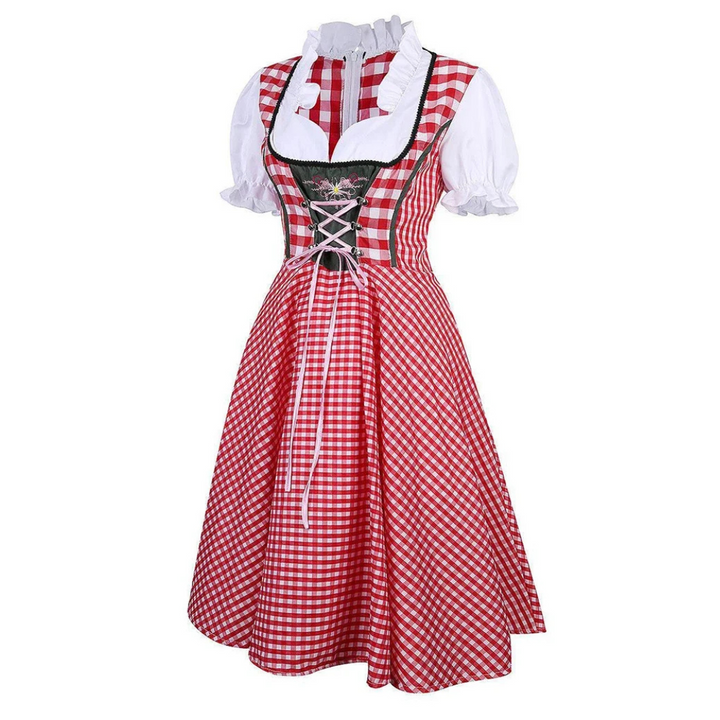 Lisa Dirndl Oktoberfest | Traditionelles Damen Dirndl mit kariertem Mieder