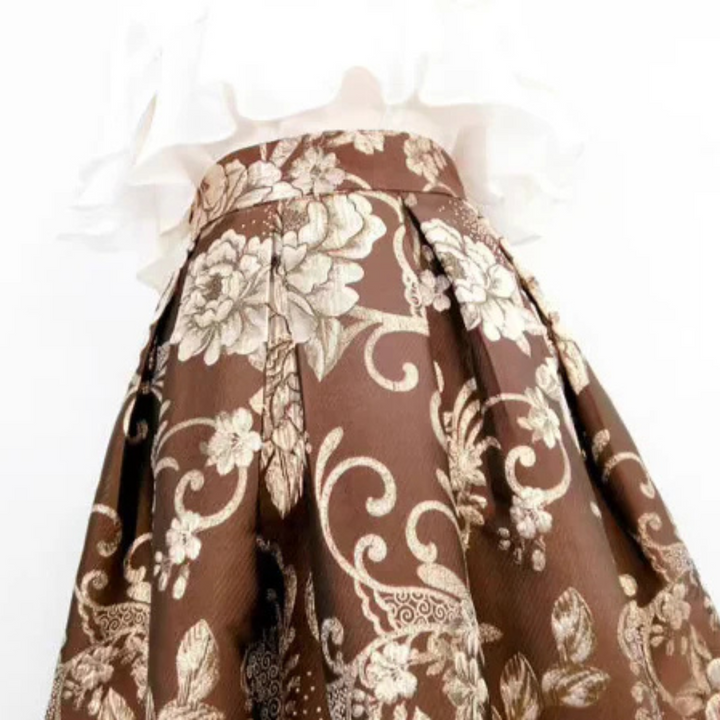 Renate Dirndlschürze Oktoberfest | Traditionelle Damen Schürze mit Brokarmuster