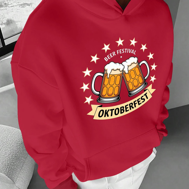 Andreas Bierfest Hoodie | Klassischer Oktoberfest Kapuzenpullover mit Bierkrug-Motiv für Herren