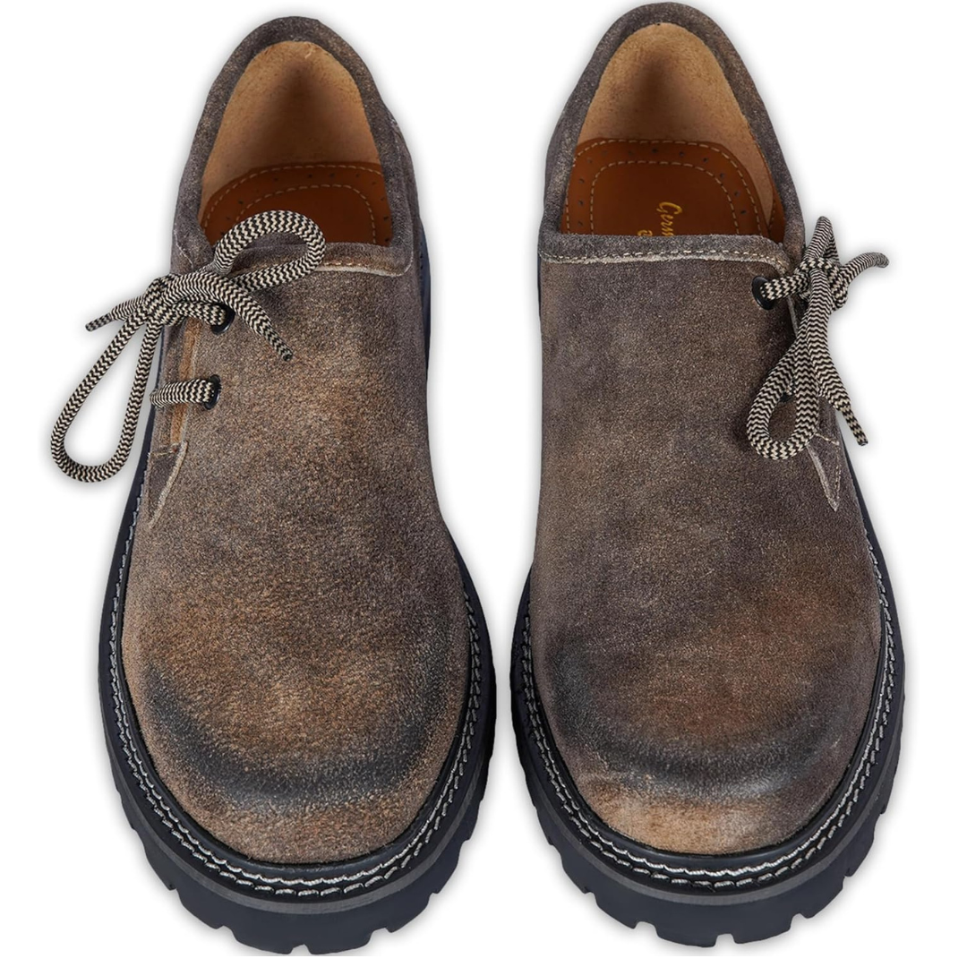 Dieter Oktoberfest Haferlschuhe | Premium Trachten-Halbschuhe aus Wildlederlook für Herren